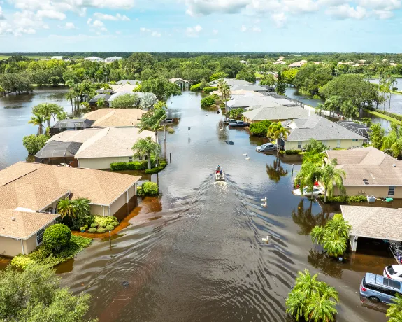 Flooded neighborhood after a Texas storm